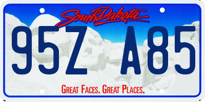 SD license plate 95ZA85