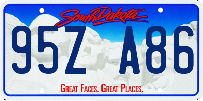 SD license plate 95ZA86