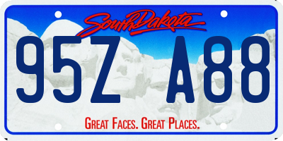 SD license plate 95ZA88