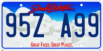 SD license plate 95ZA99