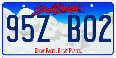 SD license plate 95ZB02