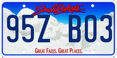 SD license plate 95ZB03