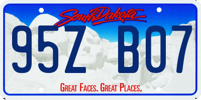 SD license plate 95ZB07