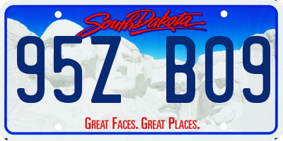 SD license plate 95ZB09