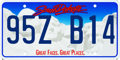 SD license plate 95ZB14