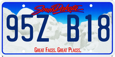 SD license plate 95ZB18