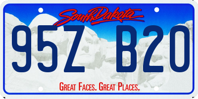 SD license plate 95ZB20