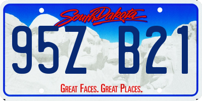 SD license plate 95ZB21