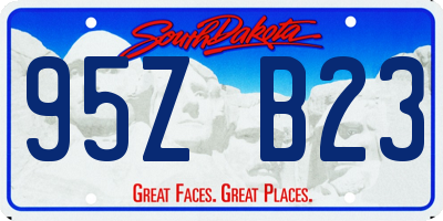 SD license plate 95ZB23