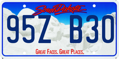 SD license plate 95ZB30