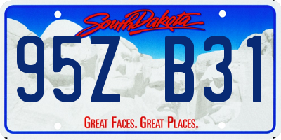 SD license plate 95ZB31