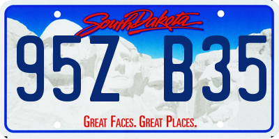 SD license plate 95ZB35