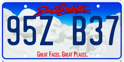 SD license plate 95ZB37