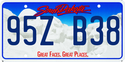 SD license plate 95ZB38