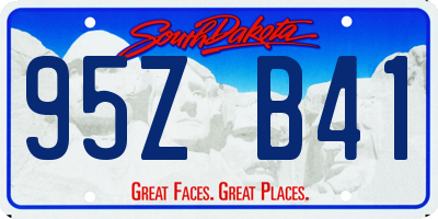 SD license plate 95ZB41