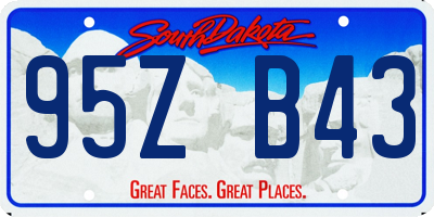 SD license plate 95ZB43
