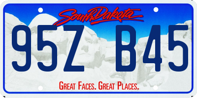 SD license plate 95ZB45