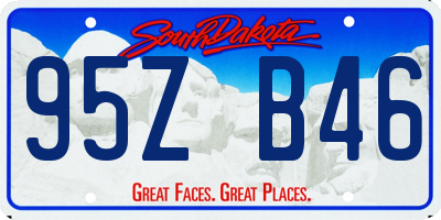 SD license plate 95ZB46