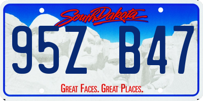 SD license plate 95ZB47