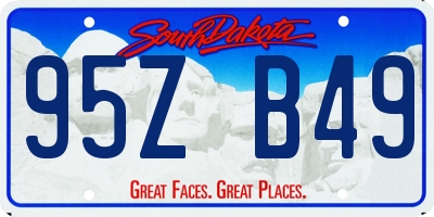SD license plate 95ZB49