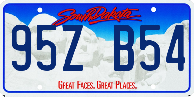 SD license plate 95ZB54