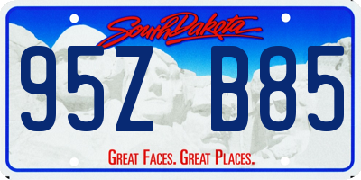 SD license plate 95ZB85