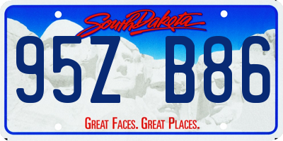 SD license plate 95ZB86
