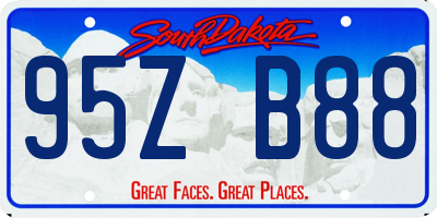 SD license plate 95ZB88