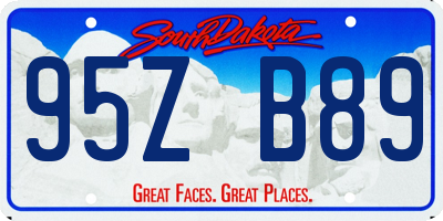 SD license plate 95ZB89