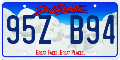 SD license plate 95ZB94