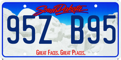 SD license plate 95ZB95