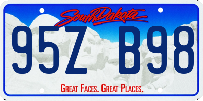 SD license plate 95ZB98