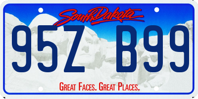 SD license plate 95ZB99