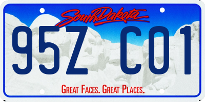 SD license plate 95ZC01