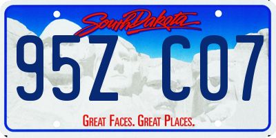 SD license plate 95ZC07