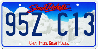 SD license plate 95ZC13