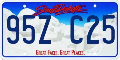 SD license plate 95ZC25
