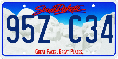 SD license plate 95ZC34