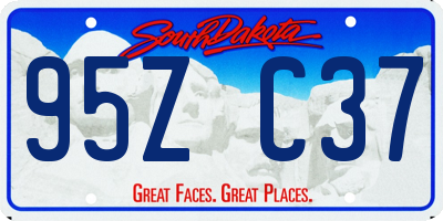 SD license plate 95ZC37