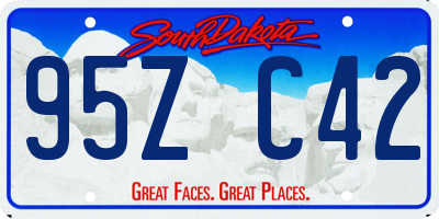SD license plate 95ZC42