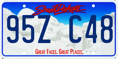 SD license plate 95ZC48