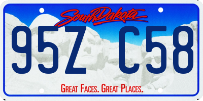 SD license plate 95ZC58
