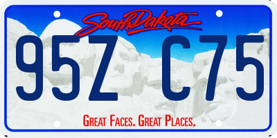 SD license plate 95ZC75