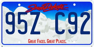 SD license plate 95ZC92