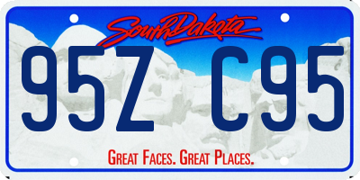 SD license plate 95ZC95