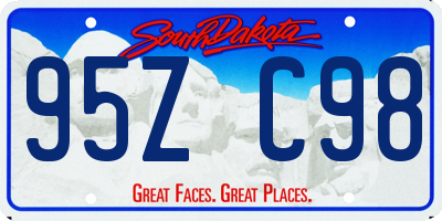SD license plate 95ZC98