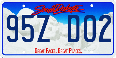 SD license plate 95ZD02
