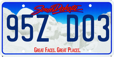 SD license plate 95ZD03