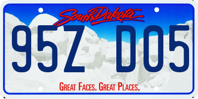 SD license plate 95ZD05