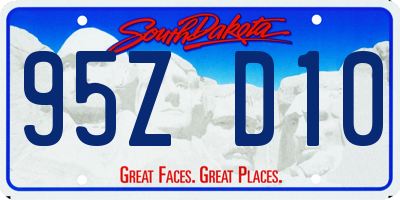 SD license plate 95ZD10